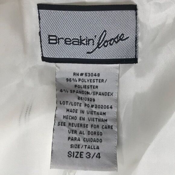 Vintage Y2K Office Siren White Striped Preppy Grunge Blazer & Skirt Suit / 3/4 - Picture 8 of 9